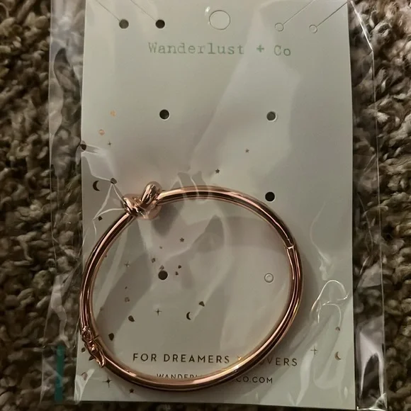 Wanderlust + Co 🌙 18k Filled Rose Gold, Knot Bangle - Picture 9 of 13
